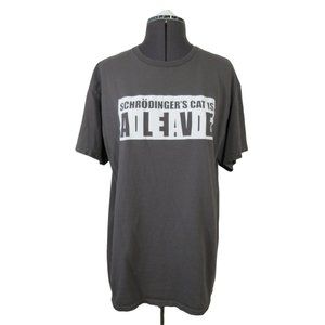 Novelty print Schrodinger's Cat short sleeve t-shirt